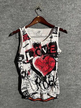 IM Cycling Jersey Womens Medium Multicolor Love Rock Full Zip Tank Bike